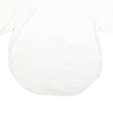 Womens White Cotton Blend Shirt XL Casual Summer Button Up Short Sleeve
