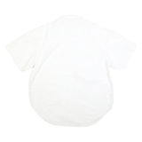 Womens White Cotton Blend Shirt XL Casual Summer Button Up Short Sleeve