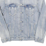 LEVI'S Mens Blue Denim Jacket L Cotton Blend Button Closure Classic Outerwear