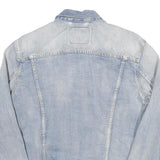LEVI'S Mens Blue Denim Jacket L Cotton Blend Button Closure Classic Outerwear