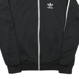 ADIDAS Mens Black Track Jacket S Polyester Blend Plain Zip Closure Sportswear