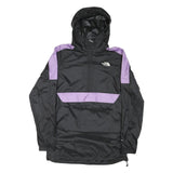 THE NORTH FACE Mens Black & Purple Nylon Casual Jacket M Lightweight Hooded Zip