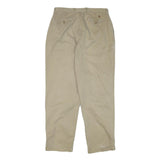 TOMMY HILFIGER Mens Cotton Blend Beige Relaxed Straight Trousers W36 L34 Casual
