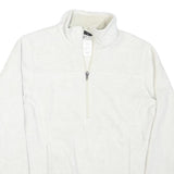 PATAGONIA Womens White Fleece Jacket M Polyester Blend Zip Plain Warm Outdoor