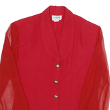 DOREMI Womens Red & Red Printed Top Long Sleeve Collared S Elegant Blouse