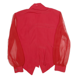 DOREMI Womens Red & Red Printed Top Long Sleeve Collared S Elegant Blouse