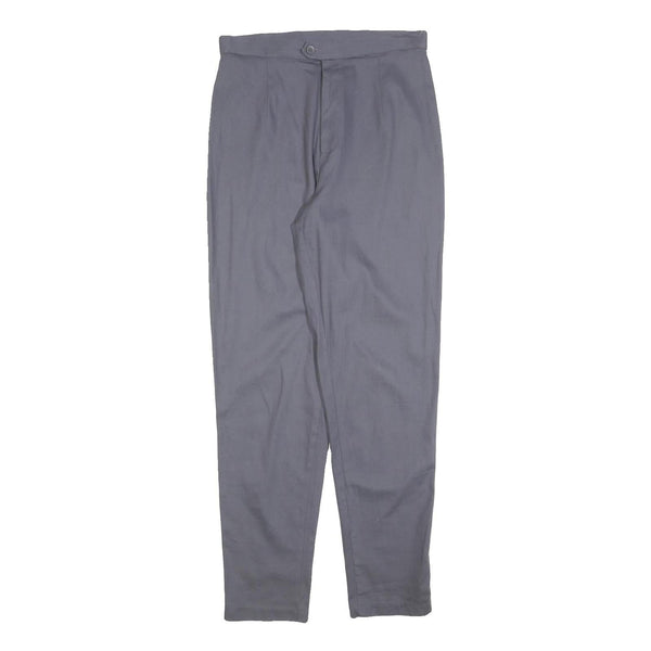 VINTAGE STUDIO Womens Cotton Blend Grey Regular Fit Straight Leg Trousers W30