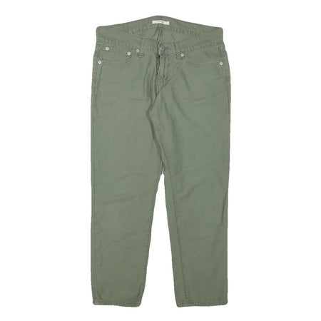 LEVI'S Womens Cotton Blend Green Slim Straight Trousers W30 L25 Casual Comfort