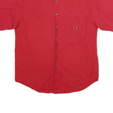 BUGLE BOY Mens Red Casual Short Sleeve Shirt L Cotton Pocket Button Down