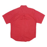 BUGLE BOY Mens Red Casual Short Sleeve Shirt L Cotton Pocket Button Down