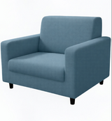 Anyseat 1-Seater Sofa Cover – Plain Grey Blue Style Slipcover for Living Room Chair Protection