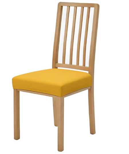 Anyseat Plain Yellow Stretch Chair Cover – Washable, Removable Dining & Kitchen Seat Protector