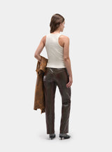 ECRU EMBROIDERED LOGO TANK TOP