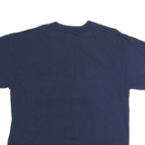 Mens Navy Blue Cotton Graphic T-Shirt L Short Sleeve Crew Neck Cooperstown