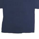 Mens Navy Blue Cotton Graphic T-Shirt L Short Sleeve Crew Neck Cooperstown