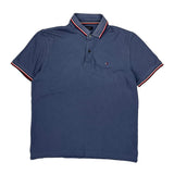 Tommy Hilfiger Striped Polo Shirt - Large Blue Cotton
