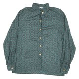 JULIETTA Womens Green Printed Shirt Long Sleeve Collared M Button Up Blouse