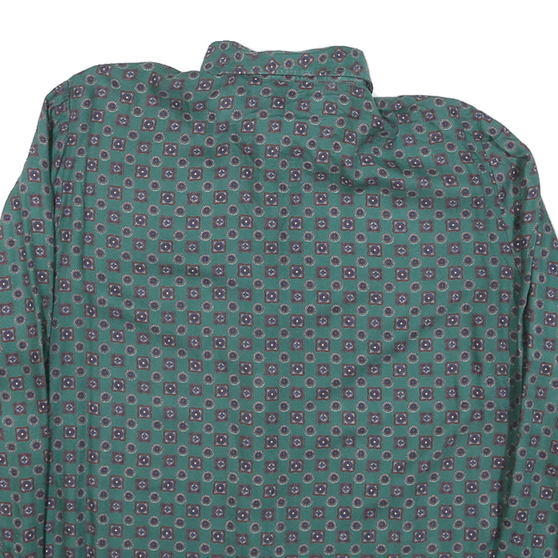 JULIETTA Womens Green Printed Shirt Long Sleeve Collared M Button Up Blouse