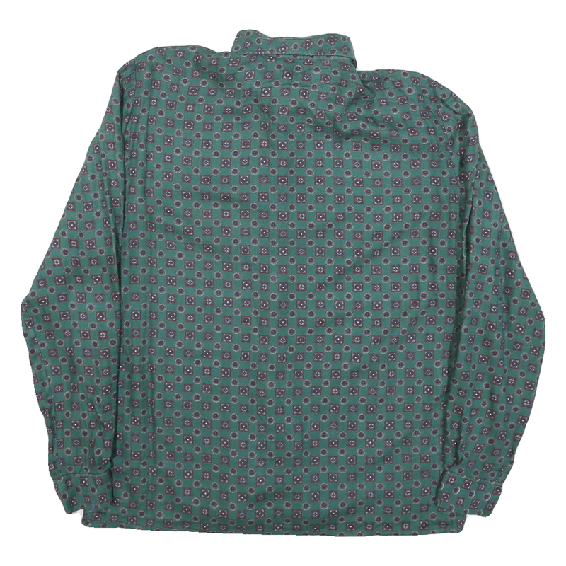 JULIETTA Womens Green Printed Shirt Long Sleeve Collared M Button Up Blouse