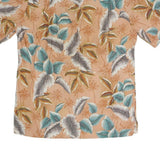 BATICK BAY Mens Peach Green & Brown Leaf Print Shirt M Cotton Blend Casual