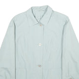 Womens Pale Blue Button Jacket UK 14 Polyester Blend Classic Lightweight