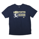 ADIDAS Mens Navy Blue Undefeated Season Graphic T-Shirt XL Crew Neck Short