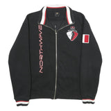 NORTH WAVE Mens Black & Red Rocket Zip Jacket XL Cotton Blend Ribbed Collar