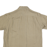 NAUTICA Mens Beige Linen Blend Shirt L Casual Short Sleeve Summer