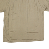 NAUTICA Mens Beige Linen Blend Shirt L Casual Short Sleeve Summer