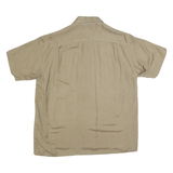 NAUTICA Mens Beige Linen Blend Shirt L Casual Short Sleeve Summer