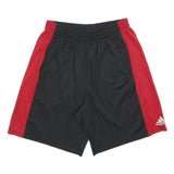 ADIDAS Mens Shorts Black & Red Sports XL W32 Casual Polyester Activewear