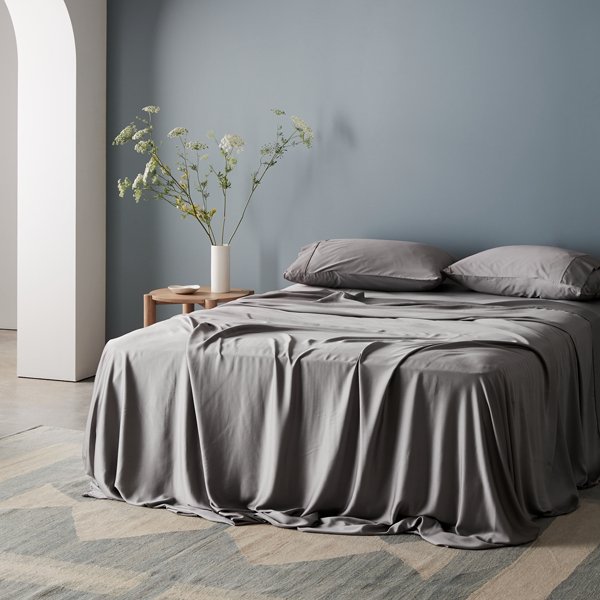 Fog | Sateen+ Sheet Set Made with 100% Organic Bamboo #Color_fog