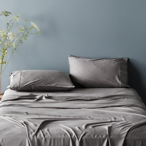 Fog | Sateen+ Sheet Set Made with 100% Organic Bamboo #Color_fog