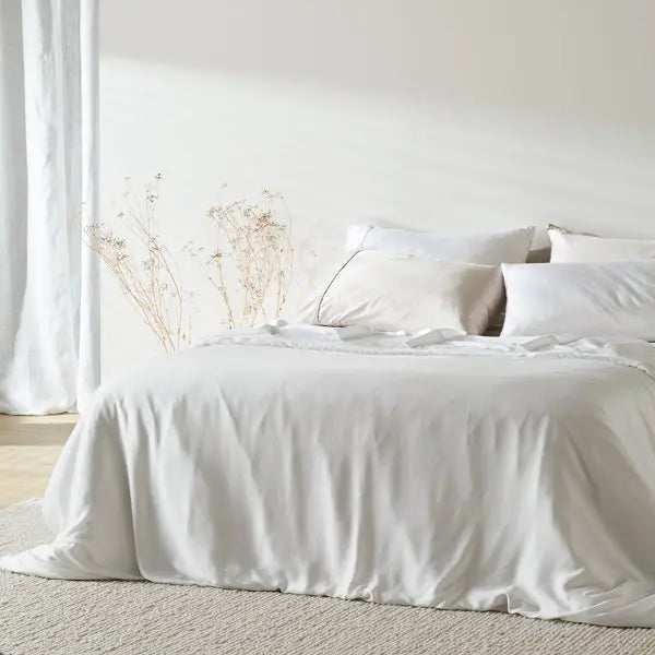 Cloud | Sateen+ Duvet Cover Made with 100% Organic Bamboo #Color_cloud