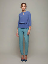 WISP | Pleated-Neck Silk Blouse
