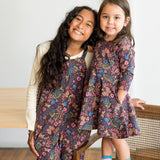 Kids Organic Cotton 3/4 Sleeve Twirl Dress: Flower Child