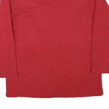 CLAIRE Womens Red Sweatshirt Crew Neck M Embroidered Crest Pullover Cotton Blend