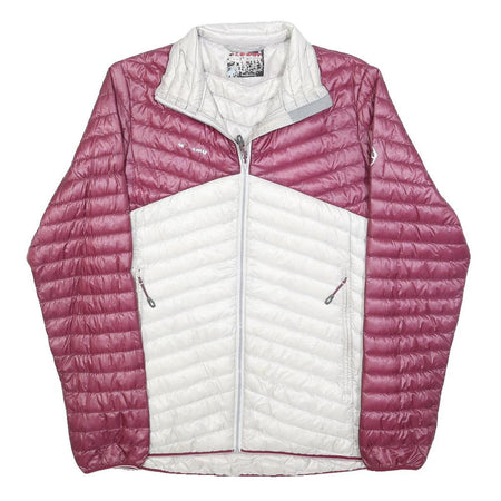 MAMMUT Mens Pink & White Quilted Jacket S Polyester Outdoor Zip Up Light Warm