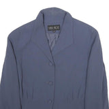 ISABEL ARDEE Womens Blue Button Jacket M Synthetic Classic Tailored