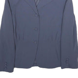 ISABEL ARDEE Womens Blue Button Jacket M Synthetic Classic Tailored
