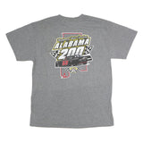 GILDAN Mens Grey Alabama 200 Racing Graphic T-Shirt L Short Sleeve Crew Neck