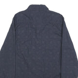 GUESS Mens Blue Patterned Shirt S Casual Cotton Long Sleeve Button