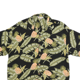 PINEAPPLE MOON Mens Black & Green Tropical Print Shirt M Casual Holiday Style