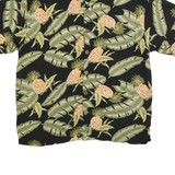 PINEAPPLE MOON Mens Black & Green Tropical Print Shirt M Casual Holiday Style