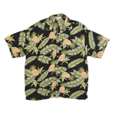 PINEAPPLE MOON Mens Black & Green Tropical Print Shirt M Casual Holiday Style