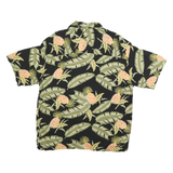 PINEAPPLE MOON Mens Black & Green Tropical Print Shirt M Casual Holiday Style