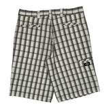 American Eagle Checked Shorts - 36W 10L White Cotton Blend