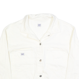 LEE Womens White Button Cotton Jacket 2XL Plain Classic Casual Fit