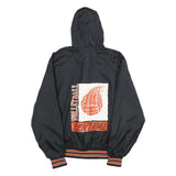 GEM SPORTSWEAR Mens Black Nylon Hoodie Jacket XL Plain Pullover Casual