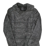 ARMANI EXCHANGE Womens Black Quilted Jacket M Polyester Belted Zip Closure